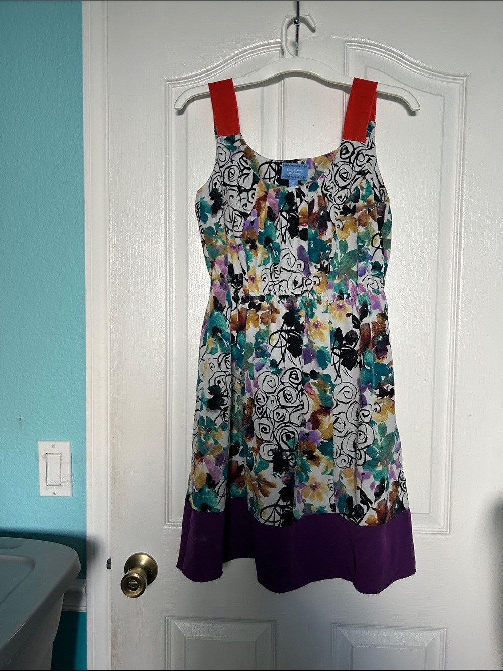 Simply Vera Vera Wang Multicolor Floral Tunic with Coral Straps